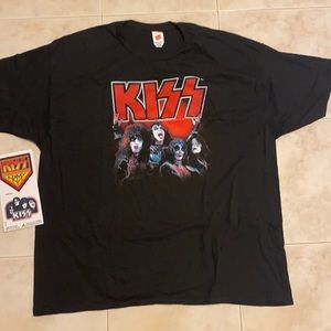Never Worn Kiss T Shirt with Stickers